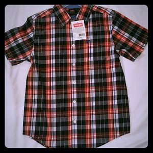 !Price Drop! Wrangler Boys Plaid Button Down Shirt